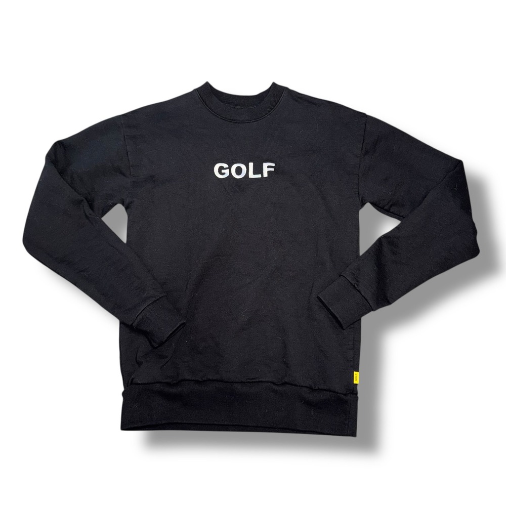 GOLF WANG Black Crewneck Sweatshirt Mens XS Minimalist Logo‎ Streetwear